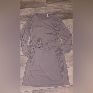 Lionstill Size Medium Women’s Gray Midi Dress Wrap/Tie Waist EUC